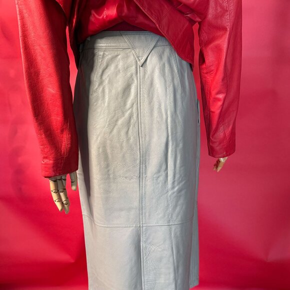 Vintage Saint Mignon Leather Pencil Skirt – 1980s French Design - Picture 6 of 12
